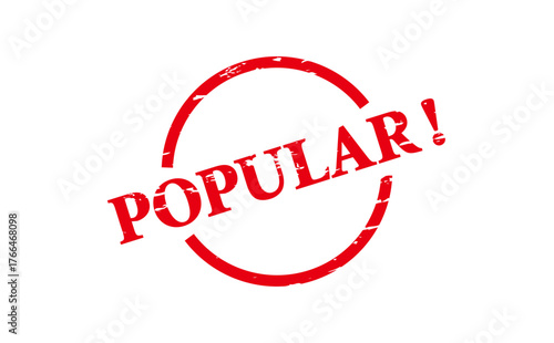 POPULAR! - POPULAR! text written on Red Rubber Stamp 
