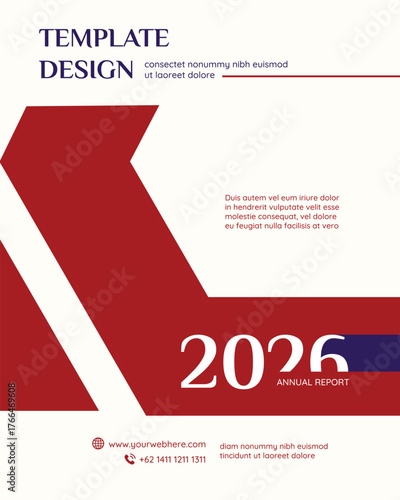 Modern Professional Annual Report Cover Template showcasing Bold Geometric Graphics and Abstract Shapes for Corporate Business Documents and Company Publications