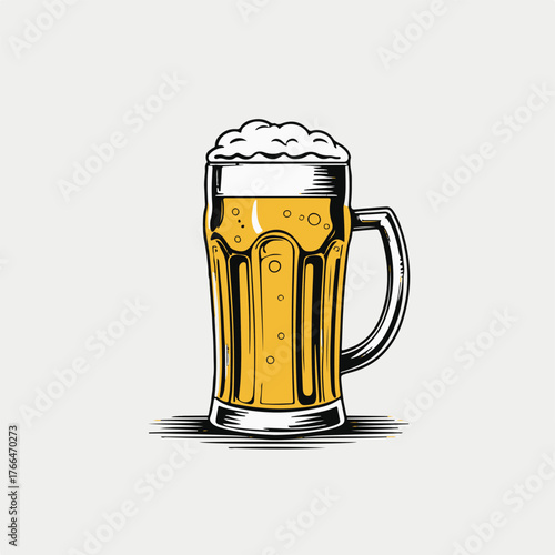 beer glass sketch illustration vector