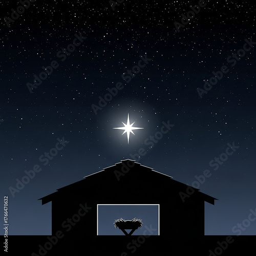 Nativity Scene Silhouette w...