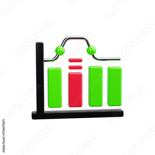 Obraz na płótnie histogram 3d render icons
