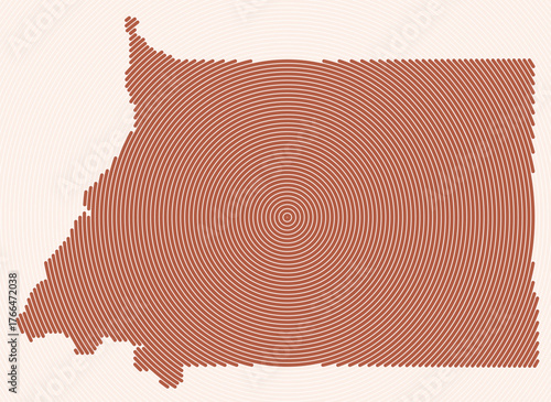 Equatorial Guinea shape rings. Country map formed by stacked circles. Equatorial Guinea boundary shape design. Modern vector illustration.