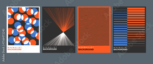 Geometric minimalism and abstraction. Minimalistic abstract geometric design for flyers, posters, brochure covers, backgrounds, wallpapers, typography or other printed products. Vector illustration