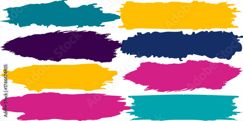  Ink brush strokes. Colorful texture paint frames.  Design for poster, invitation, gift card, coupon, book cover, photography overlay, web banner.