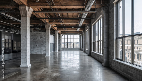 Wallpaper Mural Spacious modern office interior with large windows Torontodigital.ca