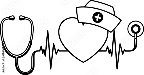Heartbeat SVG, Nurse SVG, Doctor SVG, Healthcare Svg, Stethoscope Svg,nurse svg, medical team svg, medical svg, nursing svg, bandage svg