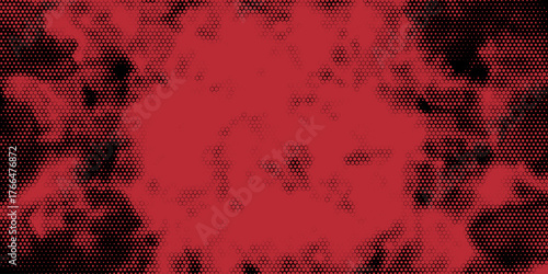 Hexagon halftone gradient texture. Abstract black and white spotted grunge background. Geometric retro tech wallpaper. Fading wavy hexagonal pattern backdrop. Vector vanishing honeycomb grunge overlay