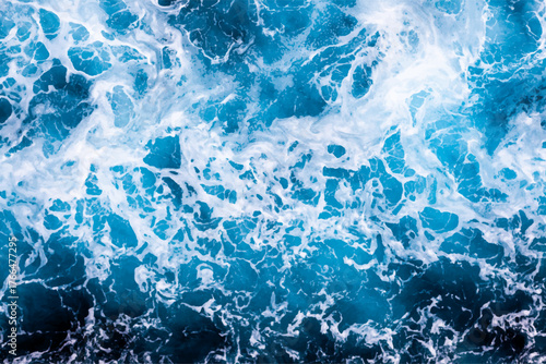 Ocean water background. Top view of elegant foamy water. Can be used in covers, packaging, posters, textures, wallpapers, art and design projects. Picturesque vector illustration.