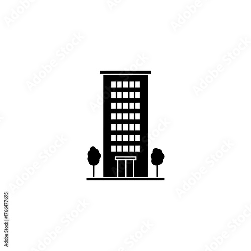 Office Building Icon – Modern Urban Architecture Symbol