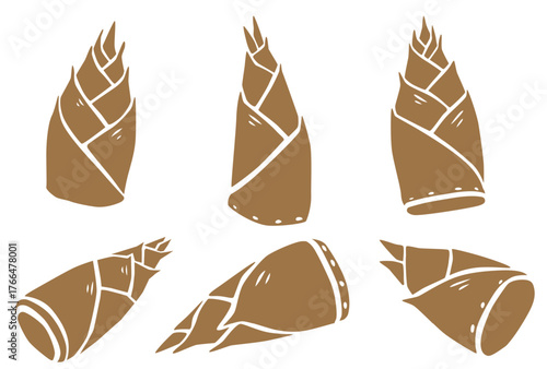 bamboo shoot vector logo isolated on white background.	