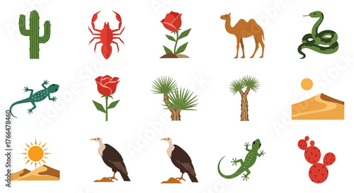 Arid Geometric Icons Representing Desert Flora and Unique Fauna_transparent.svg