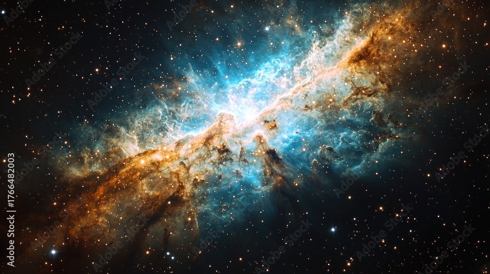 Fototapeta premium Cosmic Nebula: A Symphony of Celestial Colors