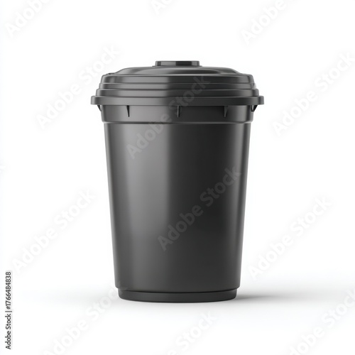 Wallpaper Mural Stylish Black Disposable Coffee Cup with Lid on a White Background for Beverage and Restaurant Use in Modern Settings Torontodigital.ca