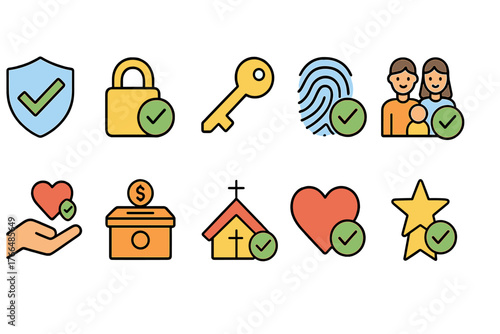 Check Mark Icons Set for Security and Approval