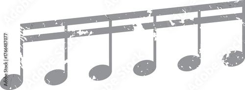 scratched illustration of a musical note