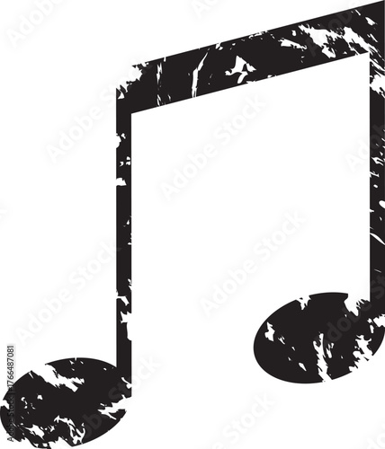 scratched illustration of a musical note
