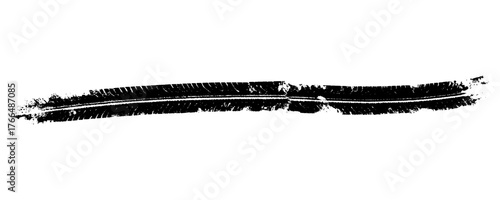 Realistic Black Tire Footprints Of Car And Bike Tracks Minimal Top View Isolated On A Transparent Background