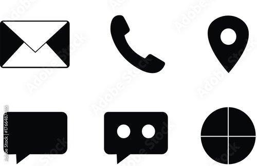 Contact Icons: A suite of sleek, minimalistic contact icons. designed for simplicity, these icons provide immediate visual cues for a range of communication.