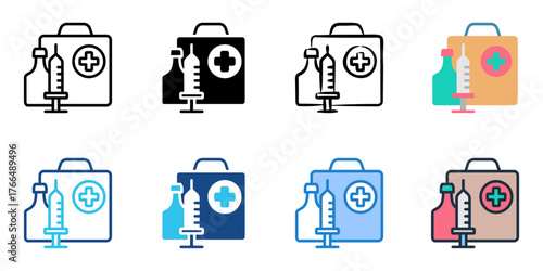 Medical supplies icon set multiple style collection 
