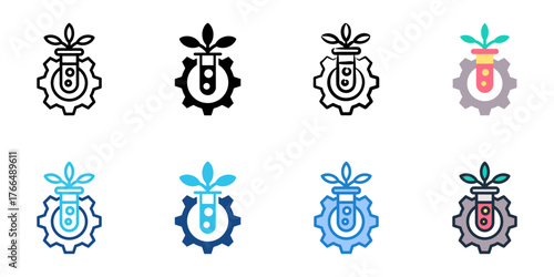 Biotechnology icon set multiple style collection 
