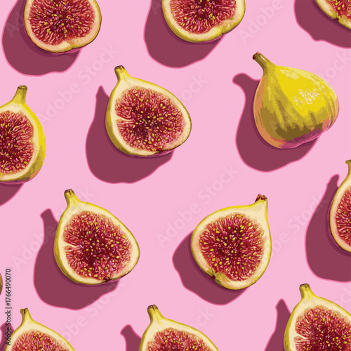 Vibrant fig fruit pattern perfect for food blogs, healthy lifestyle designs, and creative projects