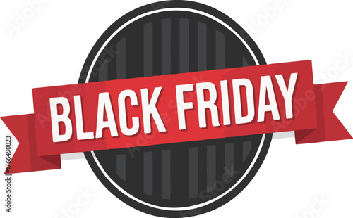 Black Friday sale banner with ribbon and badge black, Friday, sale, banner, ribbon, badge, promotion, discount, shopping, retail, offer, marketing, extra