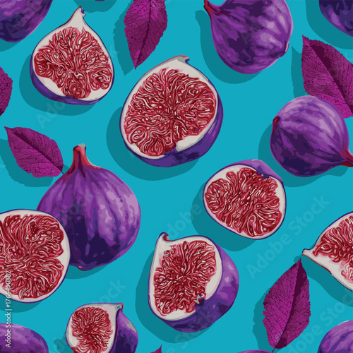 Vibrant fig fruit pattern perfect for food blogs, healthy lifestyle designs, and creative projects