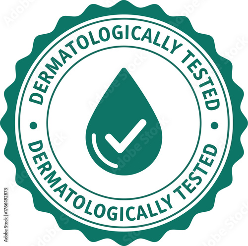 Dermatologically tested emblem vector scalable illustration for product certification and quality assurance