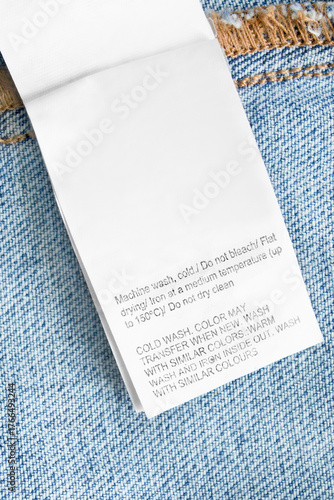 Care instructions label