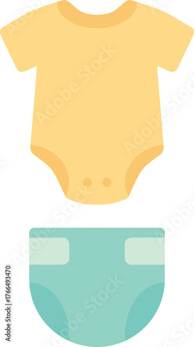 Infant clothing onesie and diaper vertical card