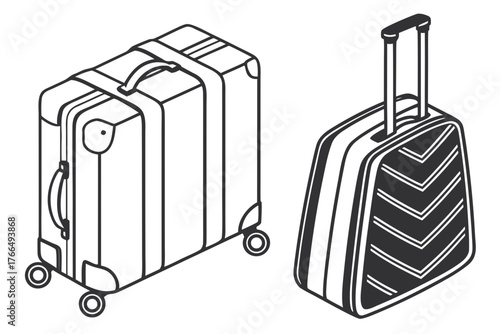 Two wheeled suitcases