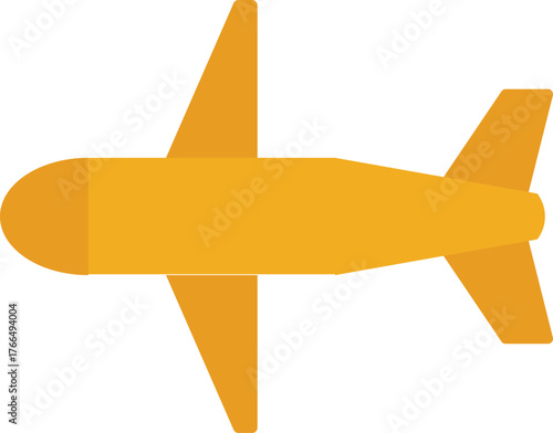 Simple mustard airplane silhouette side view