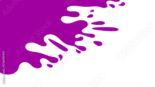 Illustration of a purple liquid splash on a white background. Abstract wavy background. Illustration of liquid products such as cheese, syrup, or ink