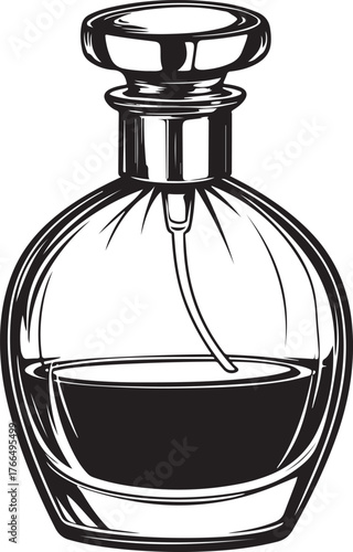 perfume bottle silhouette on white background