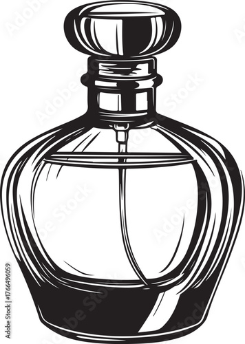 perfume bottle silhouette on white background