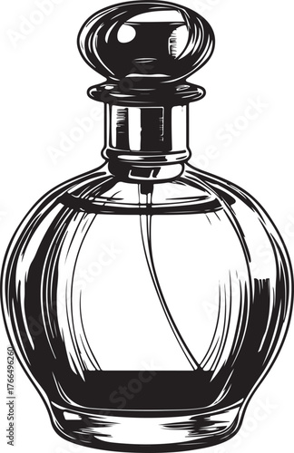 perfume bottle silhouette on white background