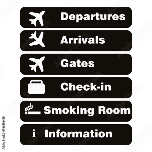 Airport sign departure, arrival icon vector illustration