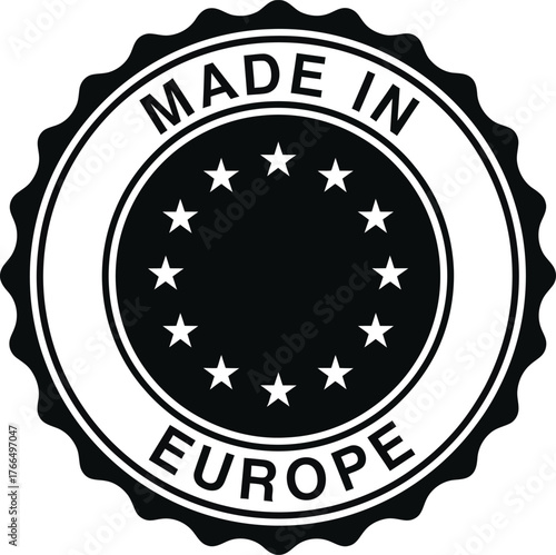 Made in europe emblem vector scalable eps icon for european union products