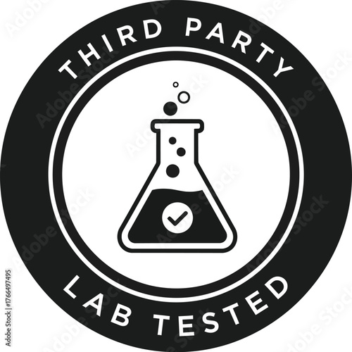 Third party lab tested emblem vector illustration scalable eps icon