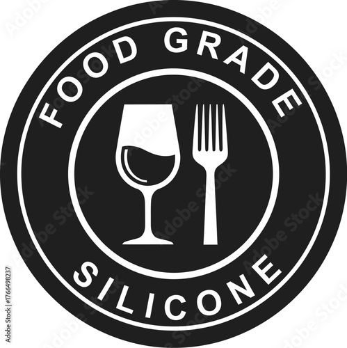 Food grade silicone emblem vector scalable illustration for kitchenware and packaging design