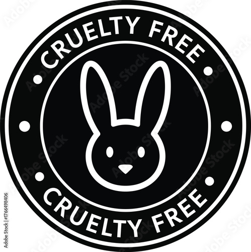 Cruelty free emblem vector illustration scalable eps icon for ethical products