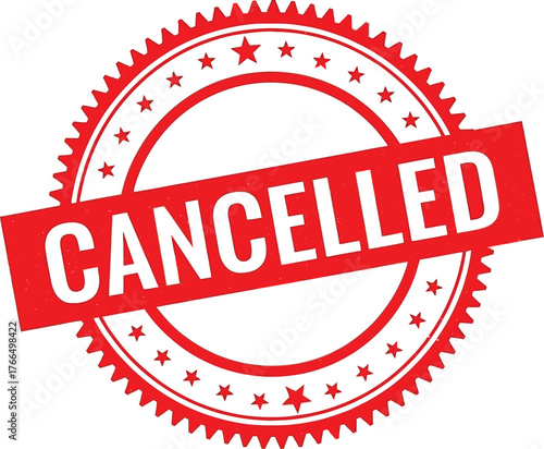 Scalable vector illustration of a red cancelled stamp emblem eps
