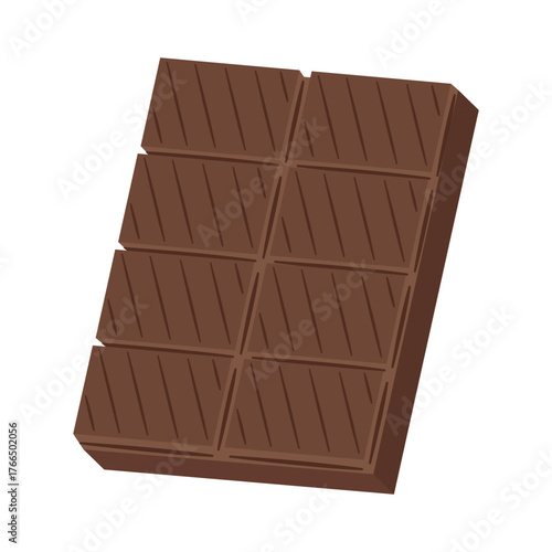 Chocolate bar vector. Chocolate bar on white background.