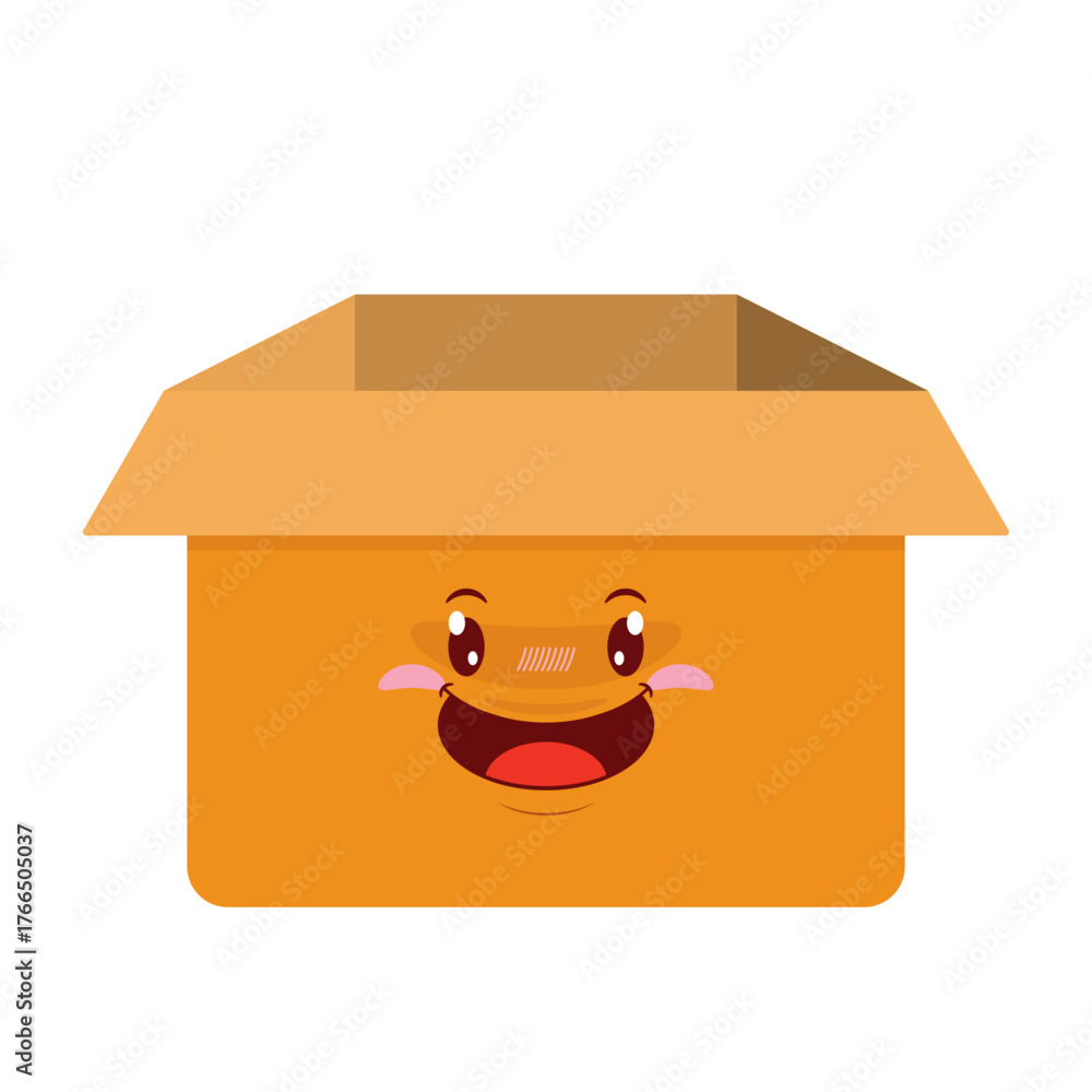 © Misterwrongtime - Open cardboard box playful face cartoon cute © Misterwrongtime - Open cardboard box playful face cartoon cute