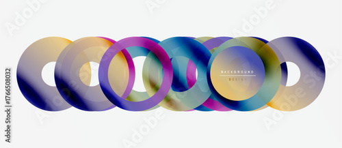 Abstract colorful overlapping circles create dynamic visual effect. Modern design element for backgrounds, banners, presentations.