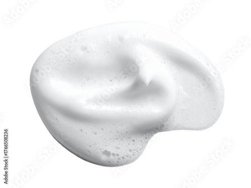 White foamy soap swirl texture shown on a clean surface, perfect for skincare, cleansing, hygiene, or beauty product backgrounds.
