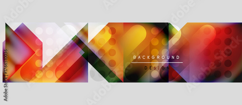 Abstract vibrant design. Overlapping shapes create colorful, modern background. Text reads background design. Bright hues dominate composition.