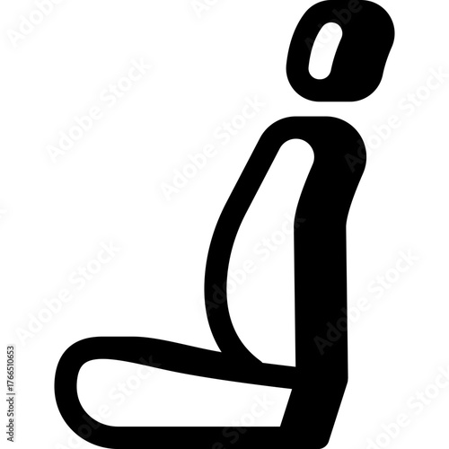 Car seat icon representing vehicle interior and comfort design