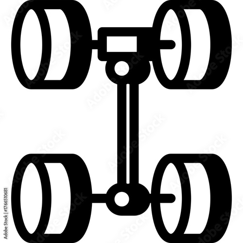 Car axle icon representing suspension and wheel alignment system