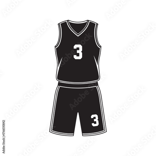 Vector art of basketball uniform with number 3